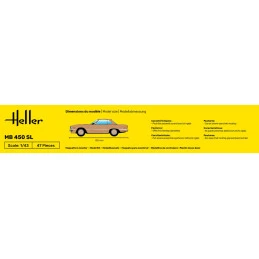 Mercedes MB 450 SL 1/43 Heller + colle et peintures Heller HEL-56171 - 4