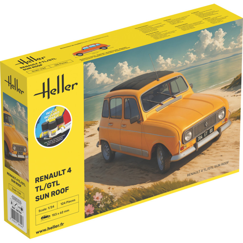 Renault 4 TL/GTL Sun Roof 1/24 Heller + glue and paints Heller HEL-58704 - 1