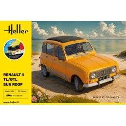 Renault 4 TL/GTL Sun Roof 1/24 Heller + colle et peintures Heller HEL-58704 - 3