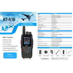 Radio VHF Aviation / ULM émission et réception 108-136 Mhz KT-A16 QTY  QTY-KT-A16 - 3