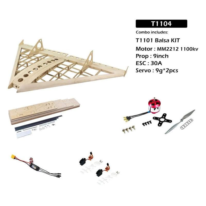 Air Kart Delta Flying Wing 1m T11 Kit PNP balsa DW Hobby DW Hobby - Dancing Wings Hobby T1104 - 1