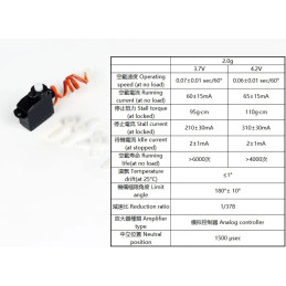 Servo nano SP020 2.0g AEO DW Hobby - Dancing Wings Hobby SP020C-1 - 2