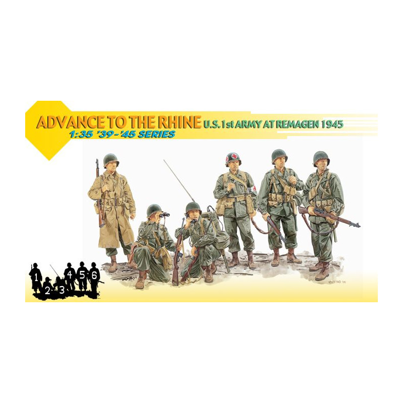 Personnages soldats 1st ARMY US (Remagen 1945) 1/35 Dragon  D6271 - 1