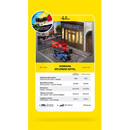 Splendid Hotel diorama kit with 2 Heller 1/24 cars + glue and paints Heller HEL-52330 - 5