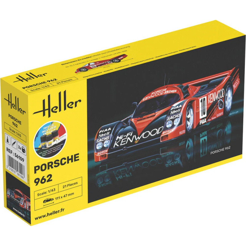 Porsche 962 1/43 Heller + colle et peintures Heller HEL-56109 - 1