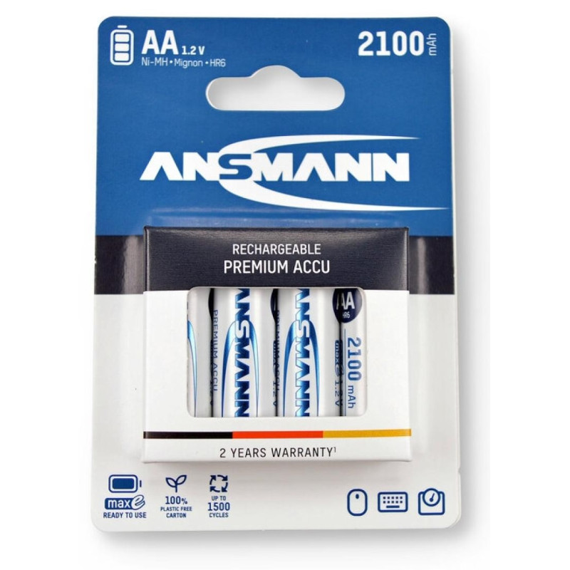 Accus R6 AA NiMh 2100mAh (4) Ansmann Ansmann Racing 5015563 - 1
