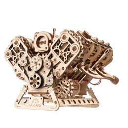 Moteur V8 Puzzle 3D bois UGEARS UGEARS UG-70264 - 1
