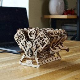Moteur V8 Puzzle 3D bois UGEARS UGEARS UG-70264 - 7