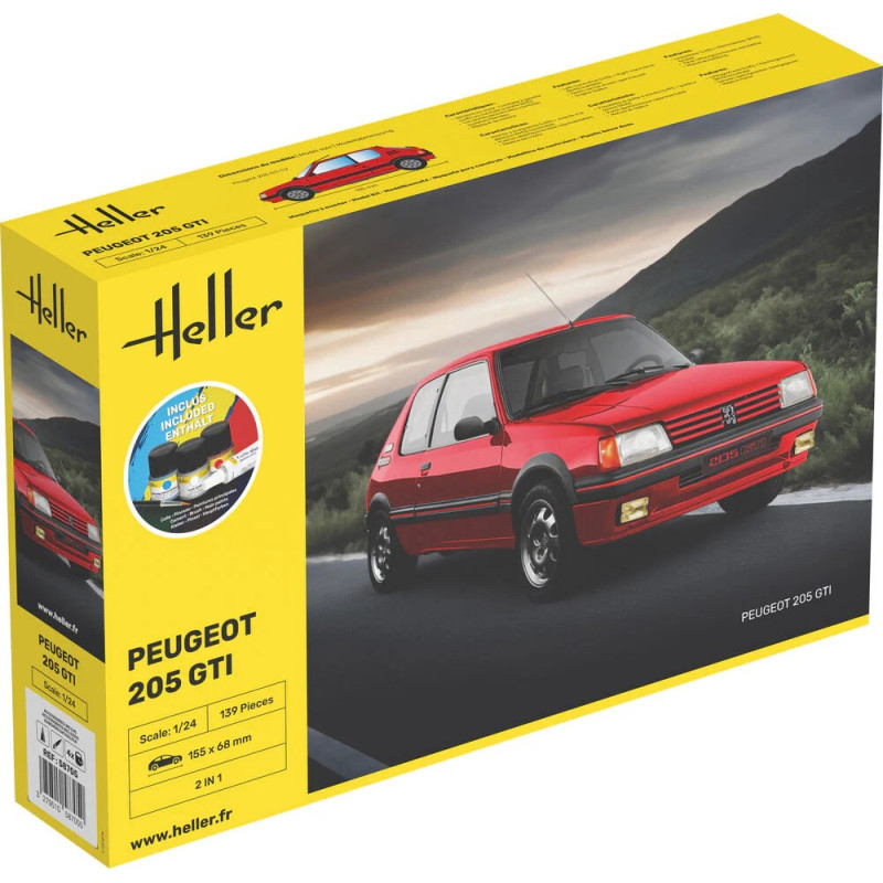 Peugeot 205 GTI 1/24 Heller + glue and paints Heller HEL-58705 - 1