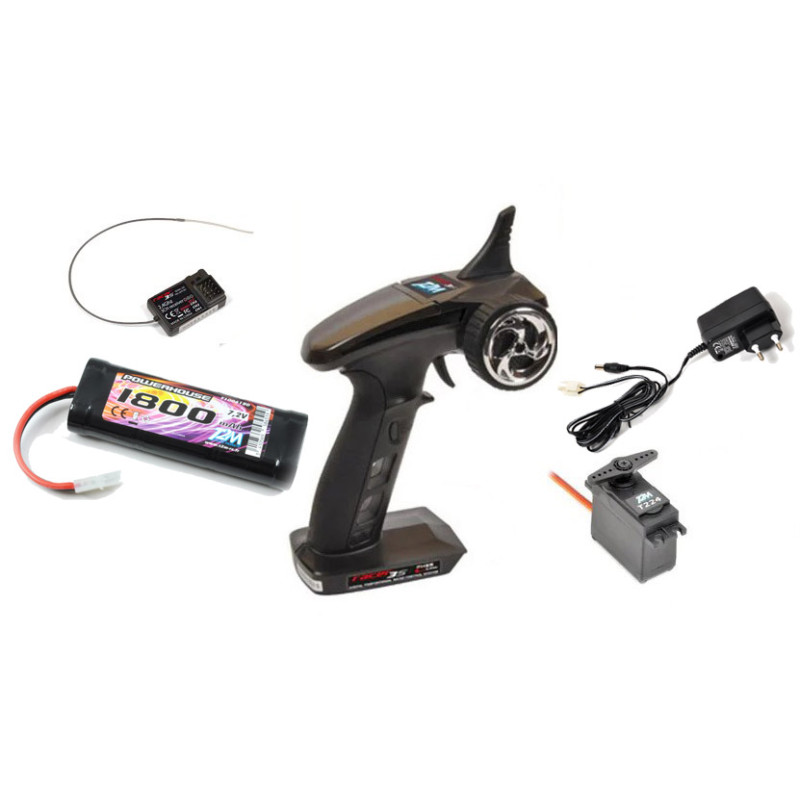 Racer 3S Radio Pack + Charger + NiMh 1800mAh + T224 T2M Servo T2M T4618L - 1