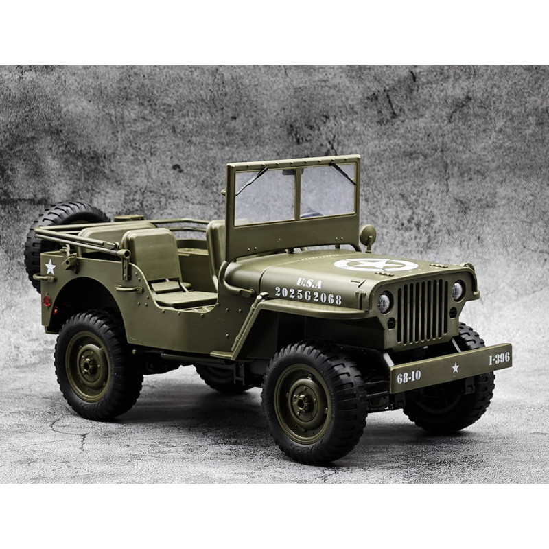 Military Jeep Willys 4WD with Lights 1/10 RTR E-Zee RC  EZ-G2068 - 1