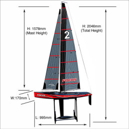 Joysway RTS Red Focus V3 Sailboat Joysway 8812V3R - 2