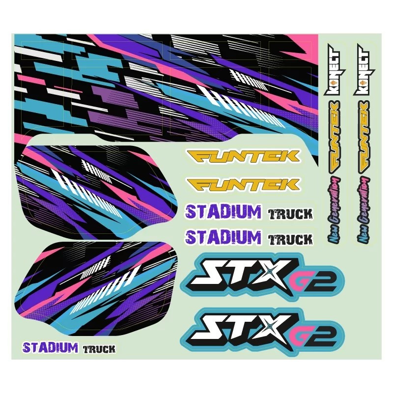 Funtek STX G2 Purple Sticker Sheet Funtek FTK-21083 - 1