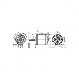 Moteur brushless hélico 450 H2836/4 4000KV DYS DYS H2836/4 - 2