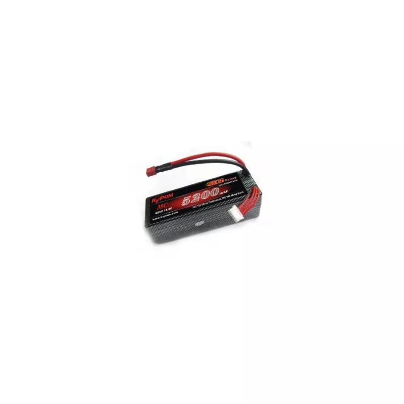 Li-Po 5200mAh 35C 4S 14.8V coqué (Dean) Kypom Kypom Batteries KTCAR5200/35-4S - 1