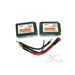 Li - Po 5000mAh 65 c 2S 7.4V saddle shell (Dean) Kypom Kypom Batteries KTCAR5000/65-2SSAD - 1