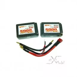 Li - Po 5000mAh 65 c 2S 7.4V saddle shell (Dean) Kypom Kypom Batteries KTCAR5000/65-2SSAD - 1